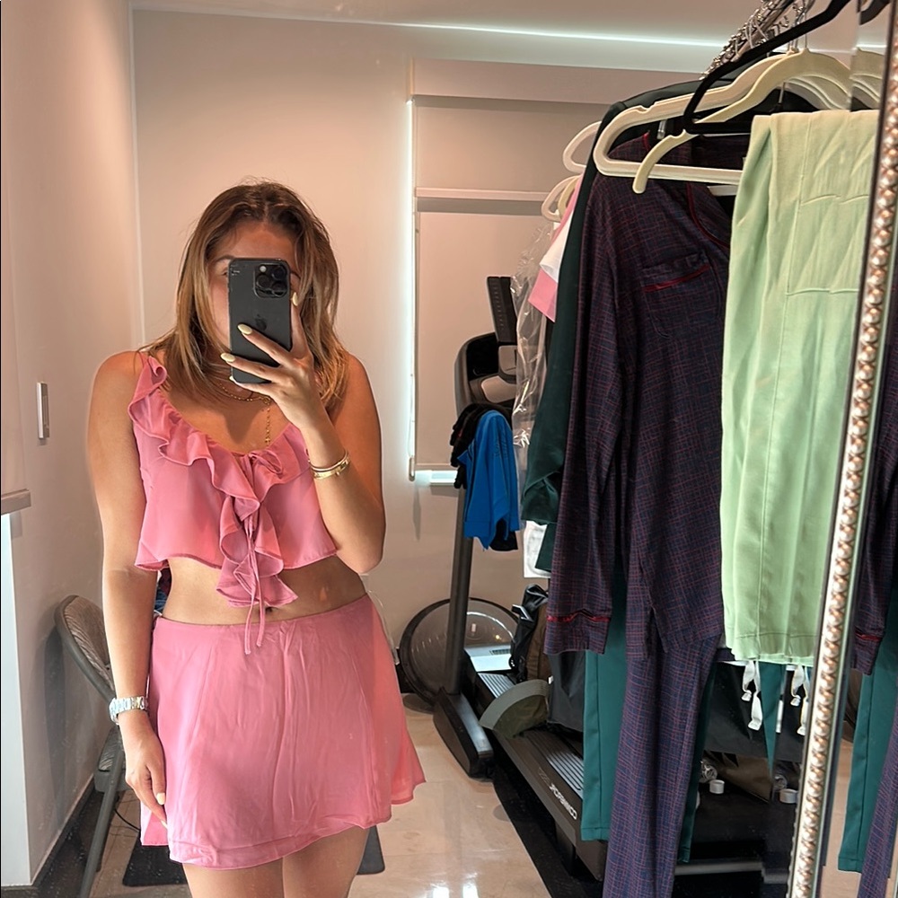 Pink Ruffled Two-Piece Set - Picture 1 of 3